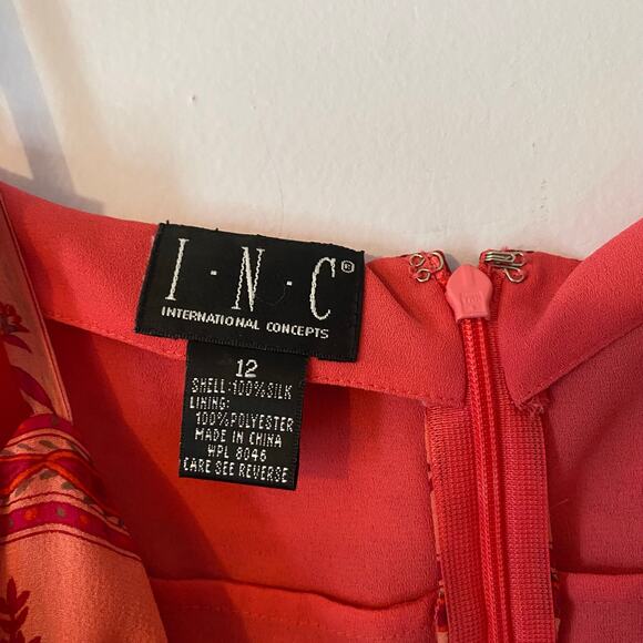 International Concepts Y2K Vintage Pink Floral Maxi Dress 100% Silk Women's 12 - Picture 2 of 10